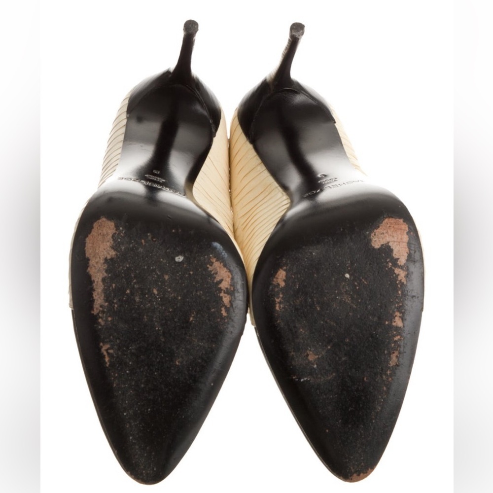 Rachel Zoe Gael Leather Snakeskin Trimmed Pointed-Toe Booties, Size 9 - Picture 2 of 13